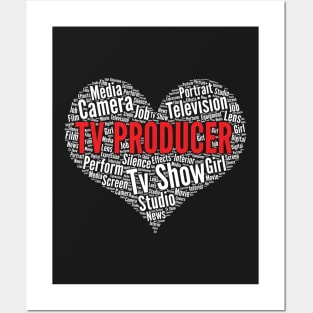 TV producer Heart Shape Word Cloud Design graphic Posters and Art